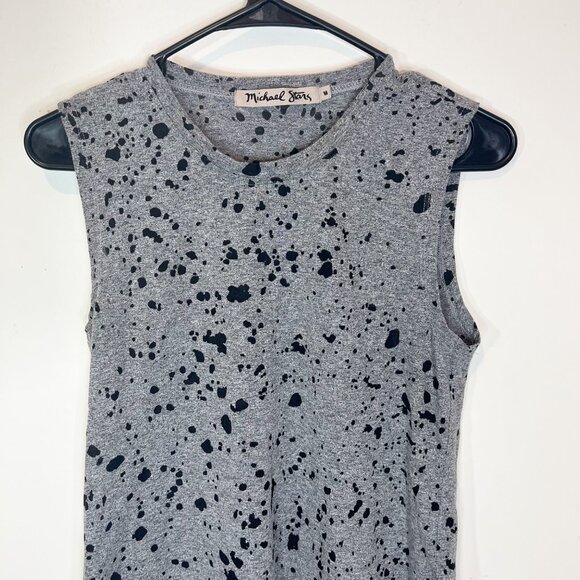 Michael Stars Tank Top M Grey Black Burnout Splatter Print Pullover Size Medium - Picture 3 of 9